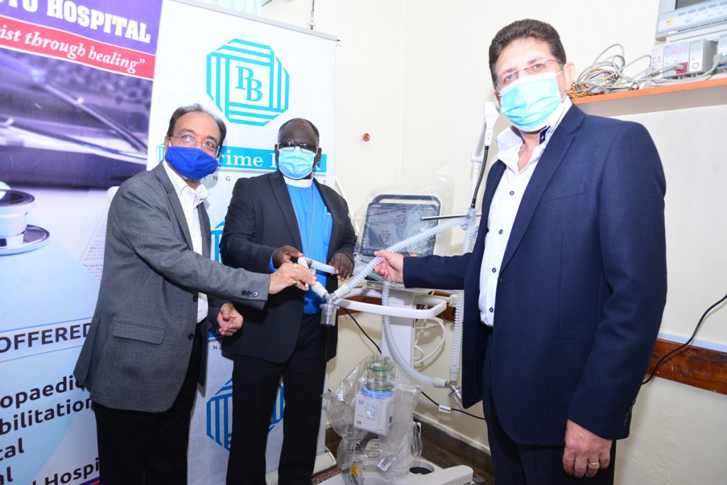 prime bank donates ventilator to pcea kikuyu hospital in fight against covid